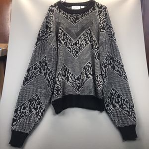 Vtg Mister Man Sweater XLT  Black White Hip Hop Biggie Style Leather